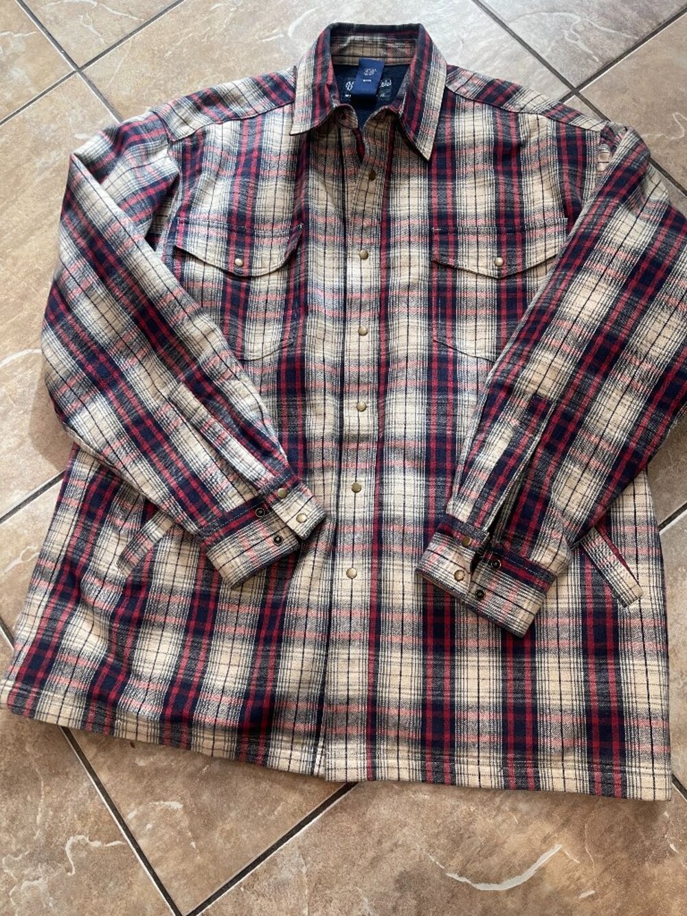 Wrangler Western Shirts XL Plaid Fleece Lined Shirt Jacket